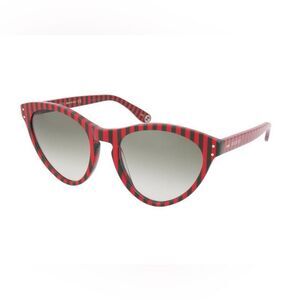 Gucci Red Green Striped Cat-Eye Sunglasses NWT